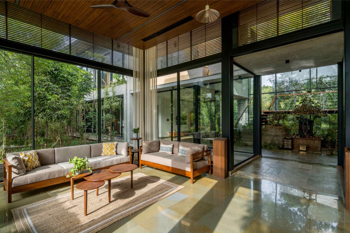 Formal living of Kalrav Villa by VPA Architects