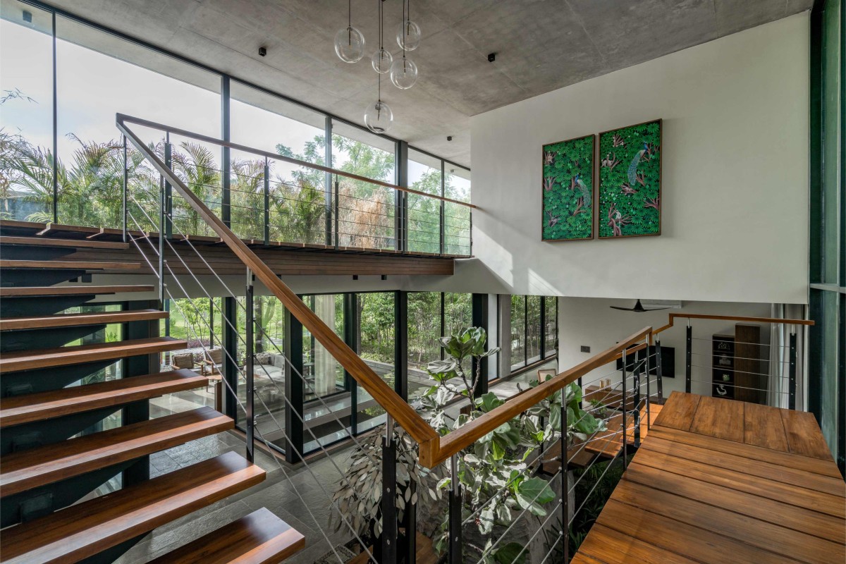 Staircase of Kalrav Villa by VPA Architects