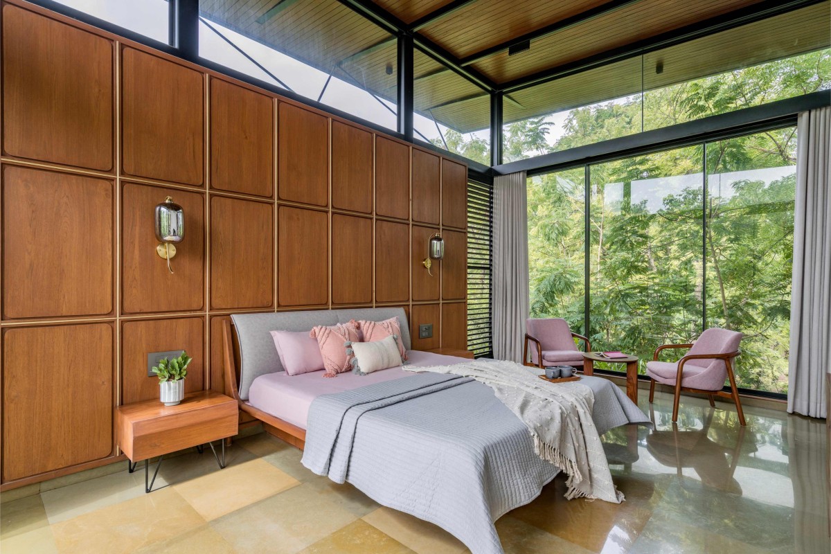 Master Bedroom of Kalrav Villa by VPA Architects