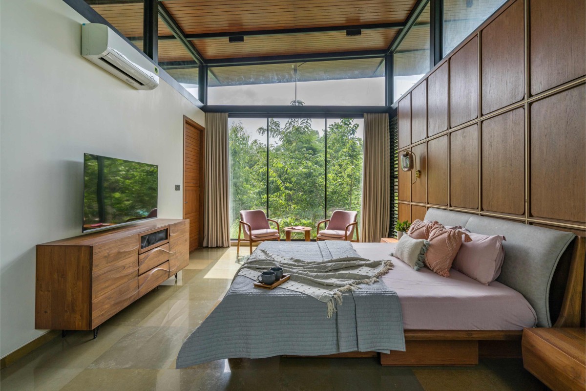 Master Bedroom of Kalrav Villa by VPA Architects