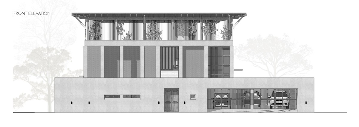 Front Elevation of Alankar Residence by Roy Antony Architects
