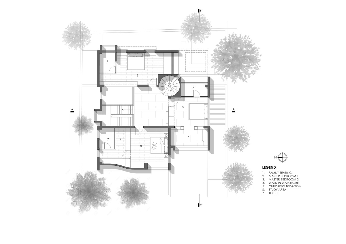 First Floor Plan of Godbole Residence by Chaware & Associates