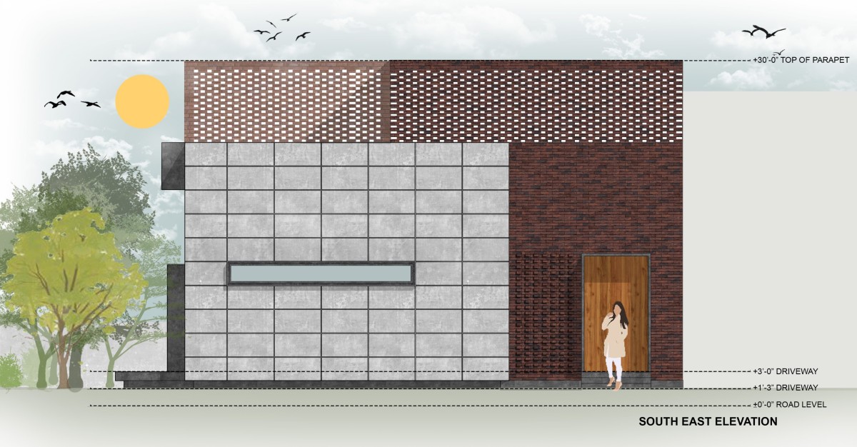 South-East Elevation of The Brick House by Studio Ardete