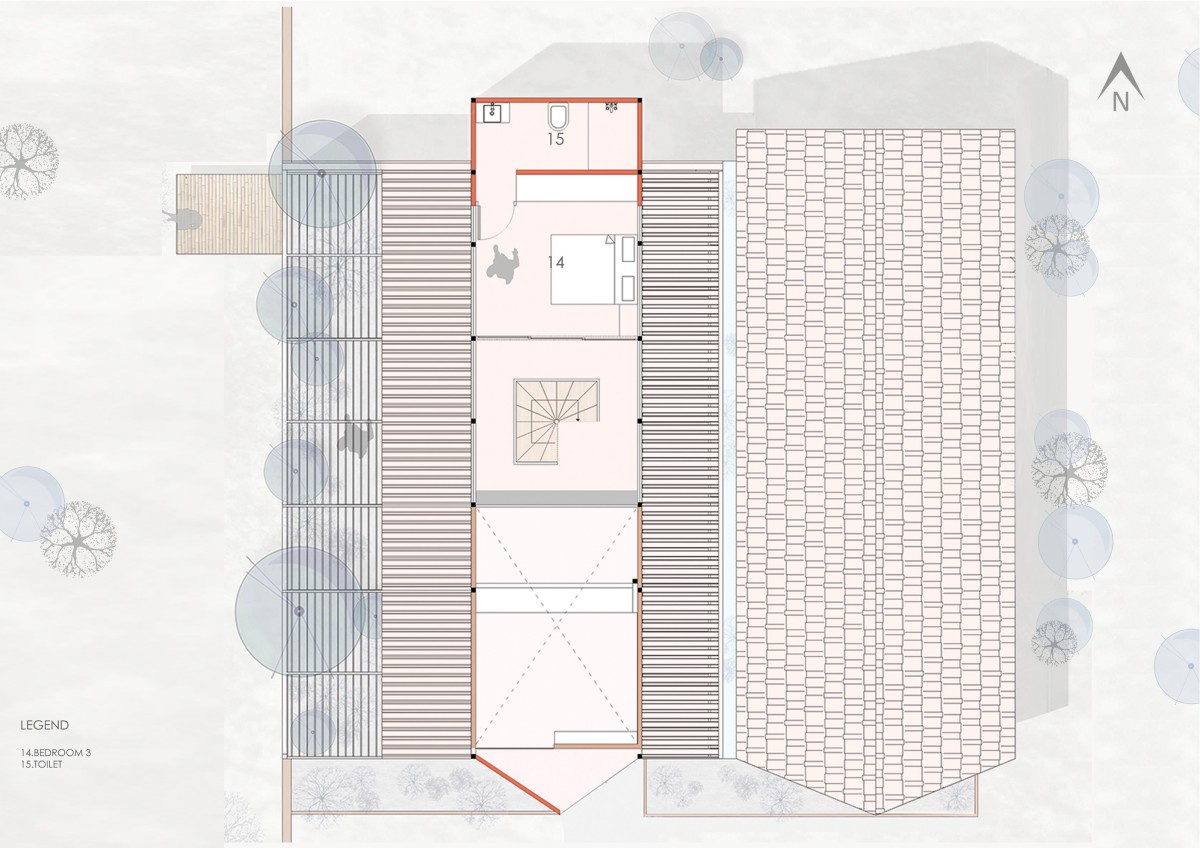 First floor plan of Skin And Bone Residence by A Line Studio