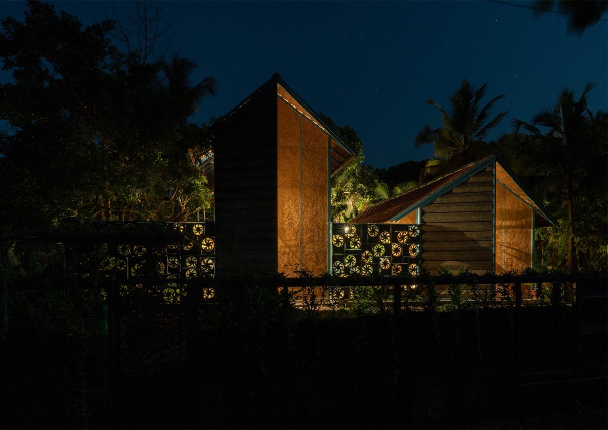 Night shot of Skin And Bone Residence by A Line Studio