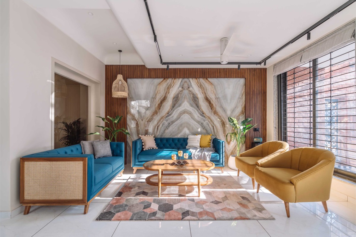 Living room of Chainani House by Jagrut Shah Architect and Associates