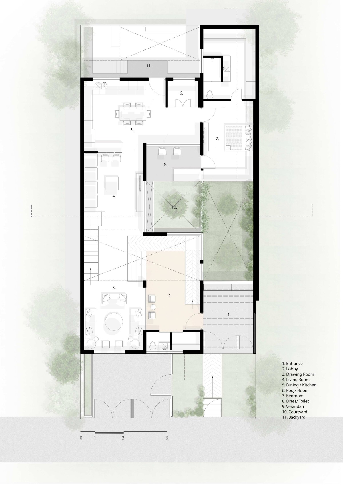 Ground Floor Plan of Cascading Terraces by Arch.Lab