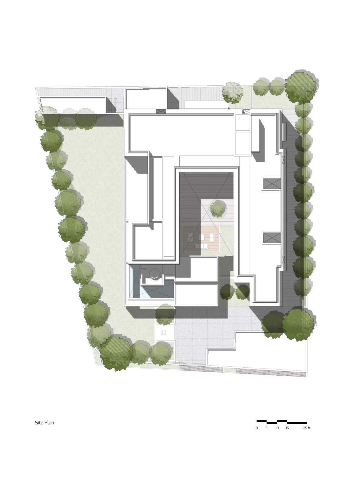 Site Plan of Mehul Patel Residence by Groundwork Architecture