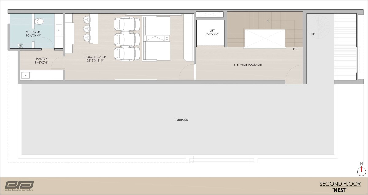 Second floor plan of Nest by Era Architect & Associates