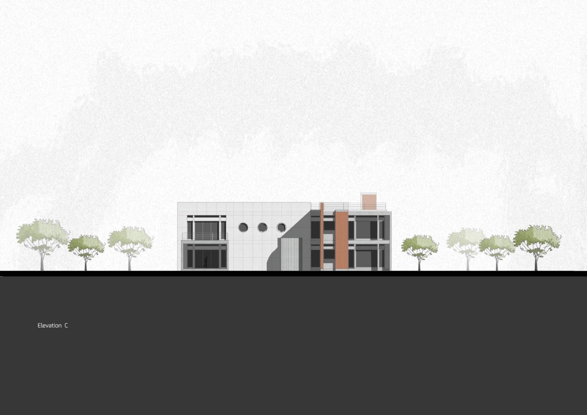 Side Elevation of K & Y Residences by Groundwork Architecture