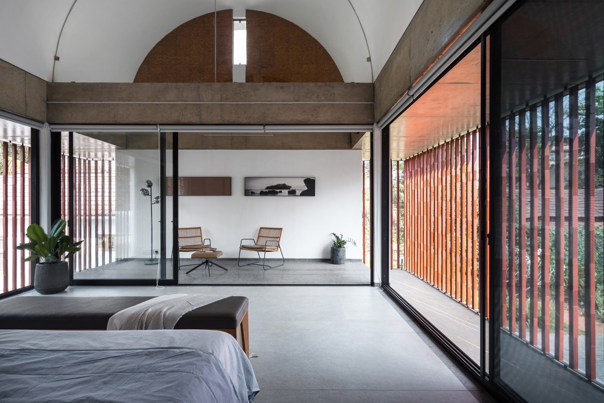 Master Bedroom of The Stoic Wall Residence by LIJO.RENY.architects