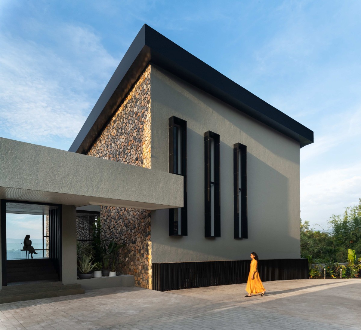 Entrance facade of House by the Lake by Kaviar Collaborative