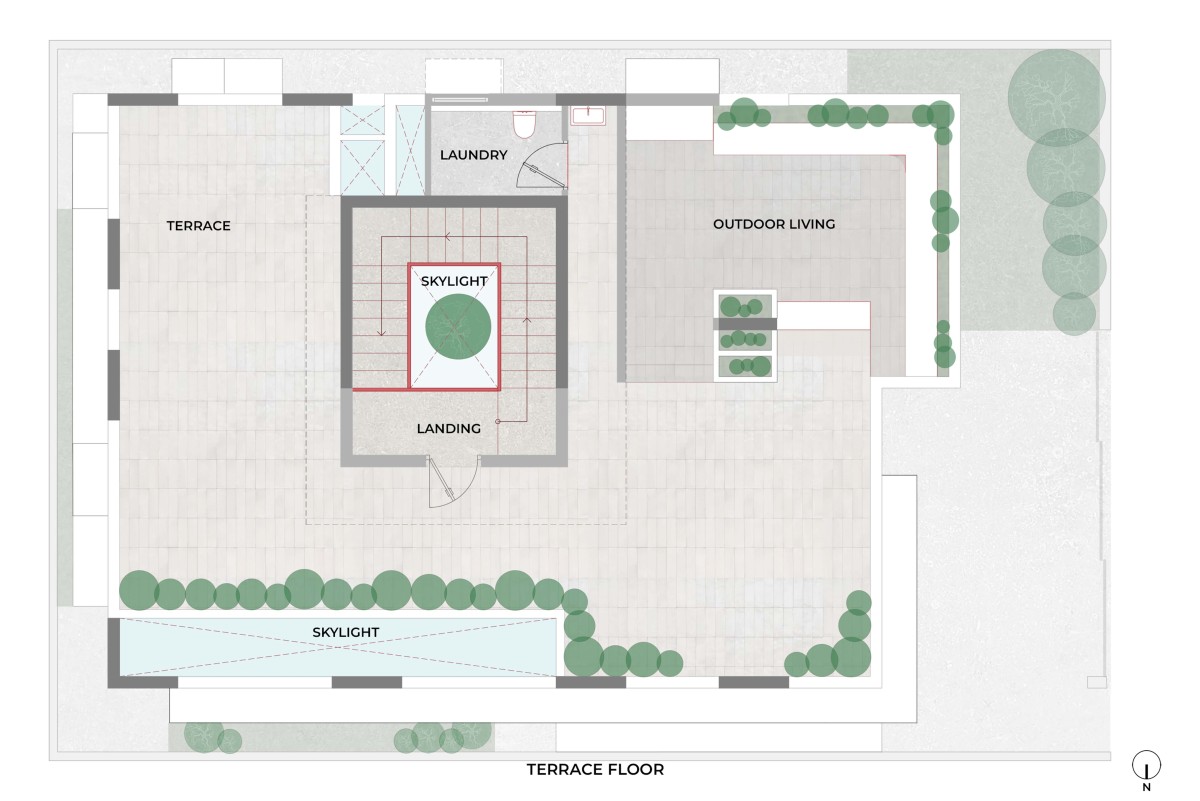 Terrace floor plan of House of Bare Walls by Bare Wall Studio