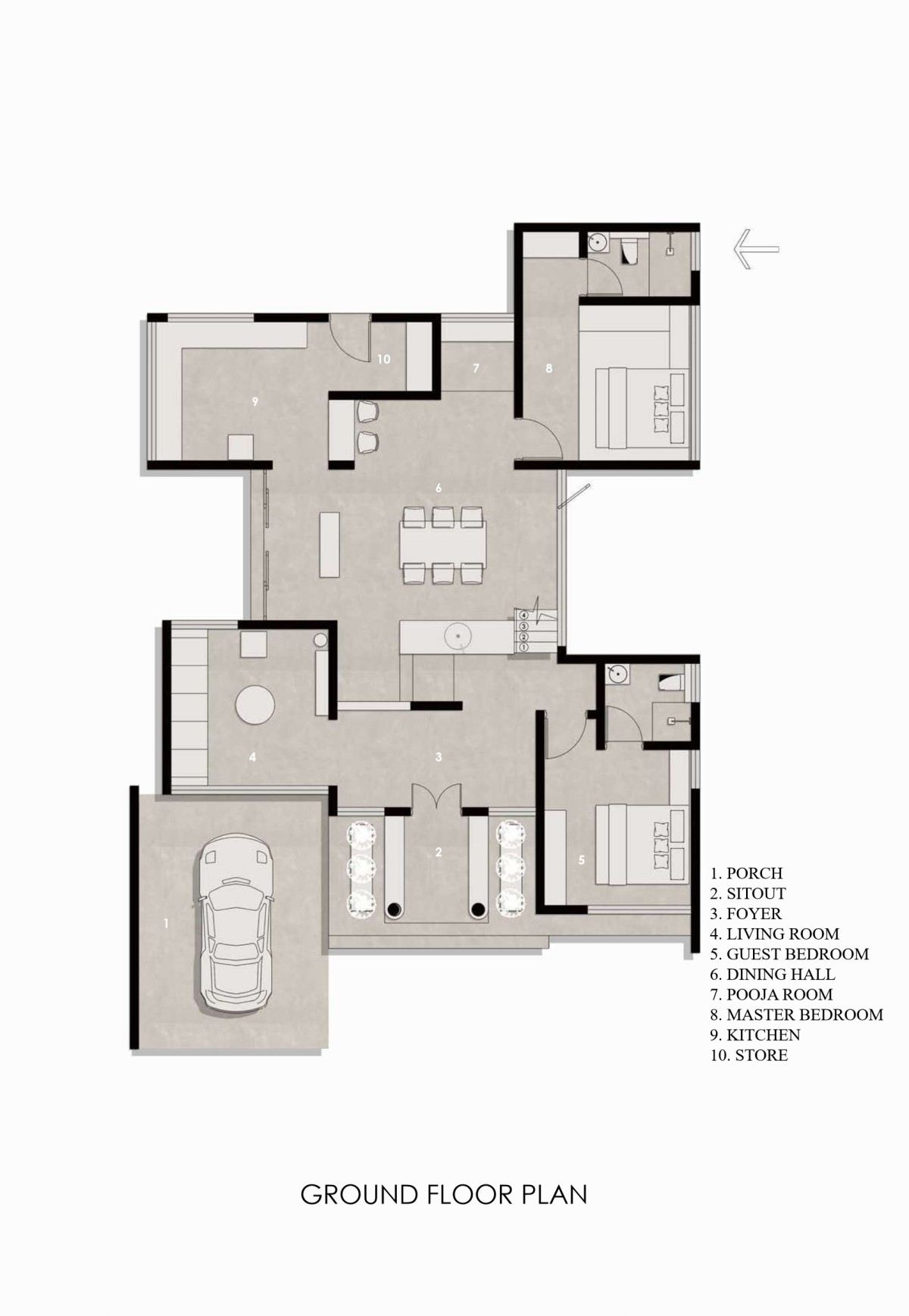 Ground floor plan of Dhvani by Bani Architects