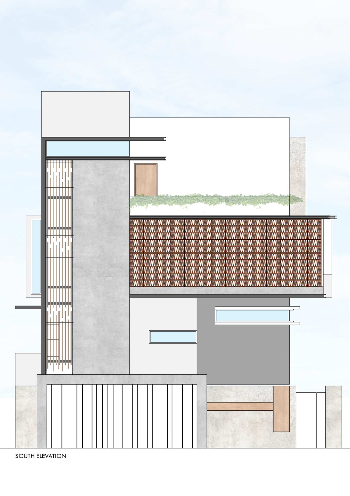 South Elevation of S145 House by The InsideOut Studio