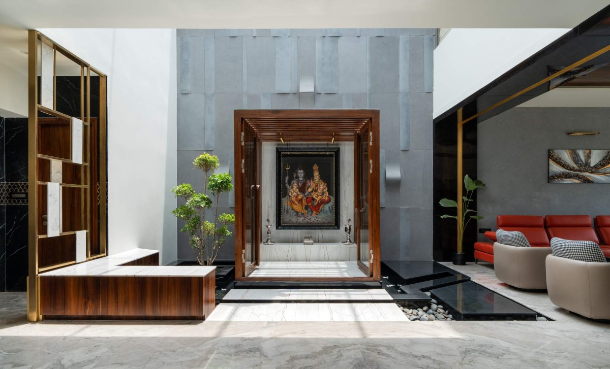 Pooja Area of S145 House by The InsideOut Studio