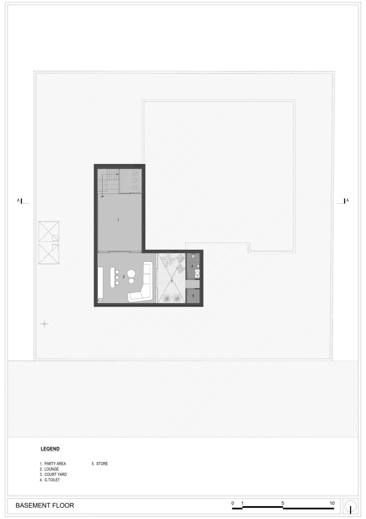 Basement floor plan of Sukhmangal by Hitesh Mistry & Associates