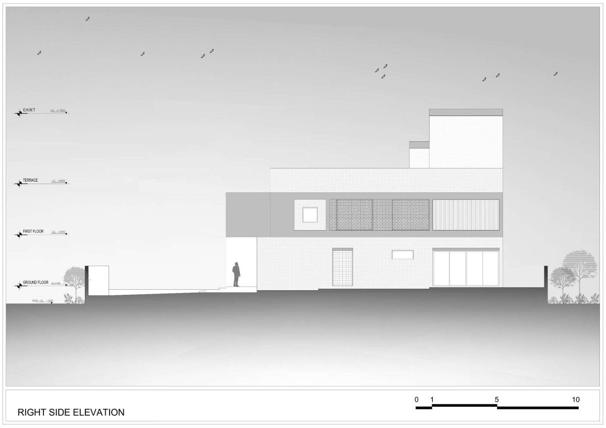 Right side elevation of Sukhmangal by Hitesh Mistry & Associates