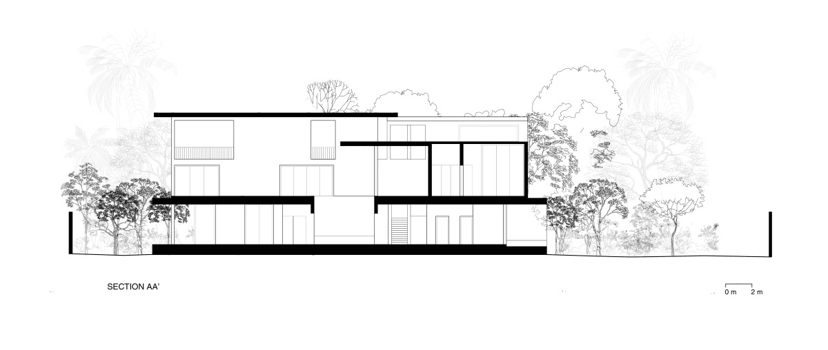 Section A of V House by moad