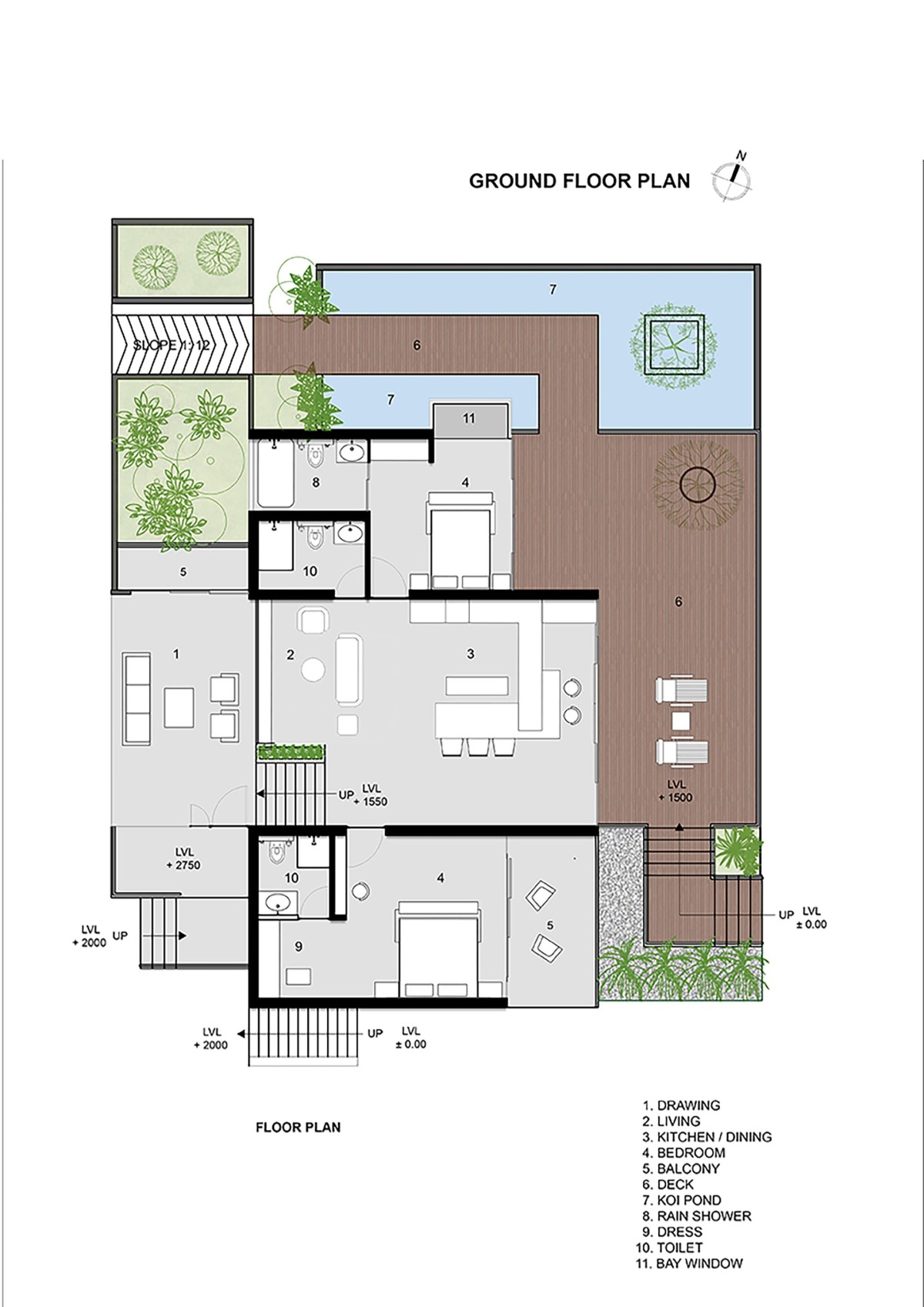 Ground Floor Plan  of Monsoon In Farm House by i2a Architects Studio