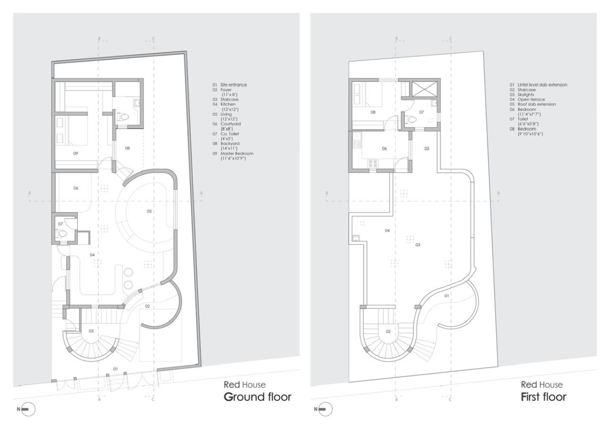 Floor Plans of Red House by Kosh Studios