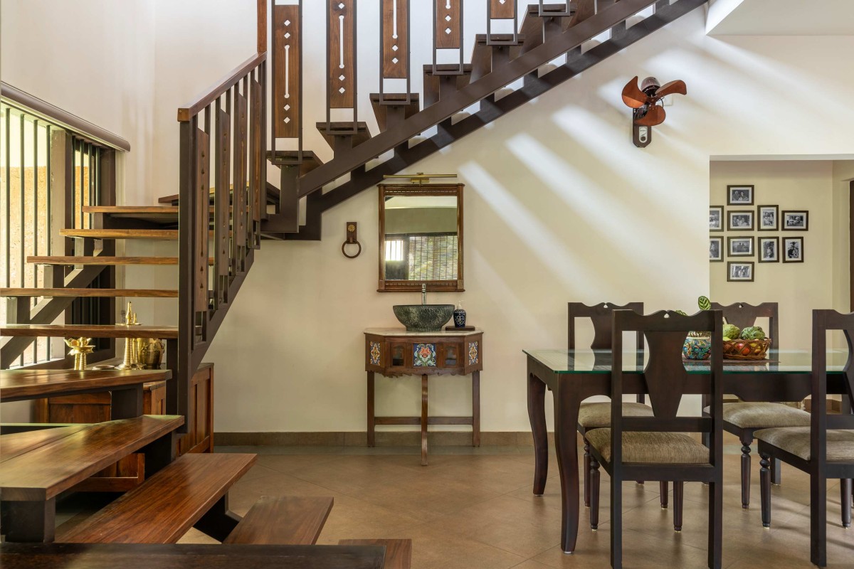 Dining and Staircase of Nihaaram by Padav Design Collective