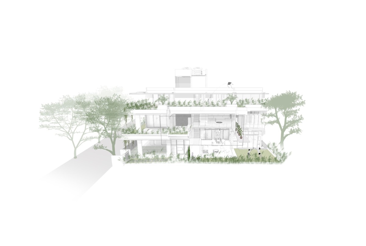 East Elevation of House of Greens by 4site Architects