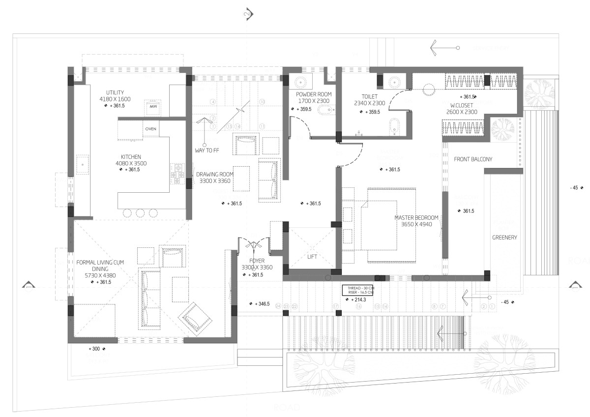 First floor plan of The Corner House by Bodhi Design Studio