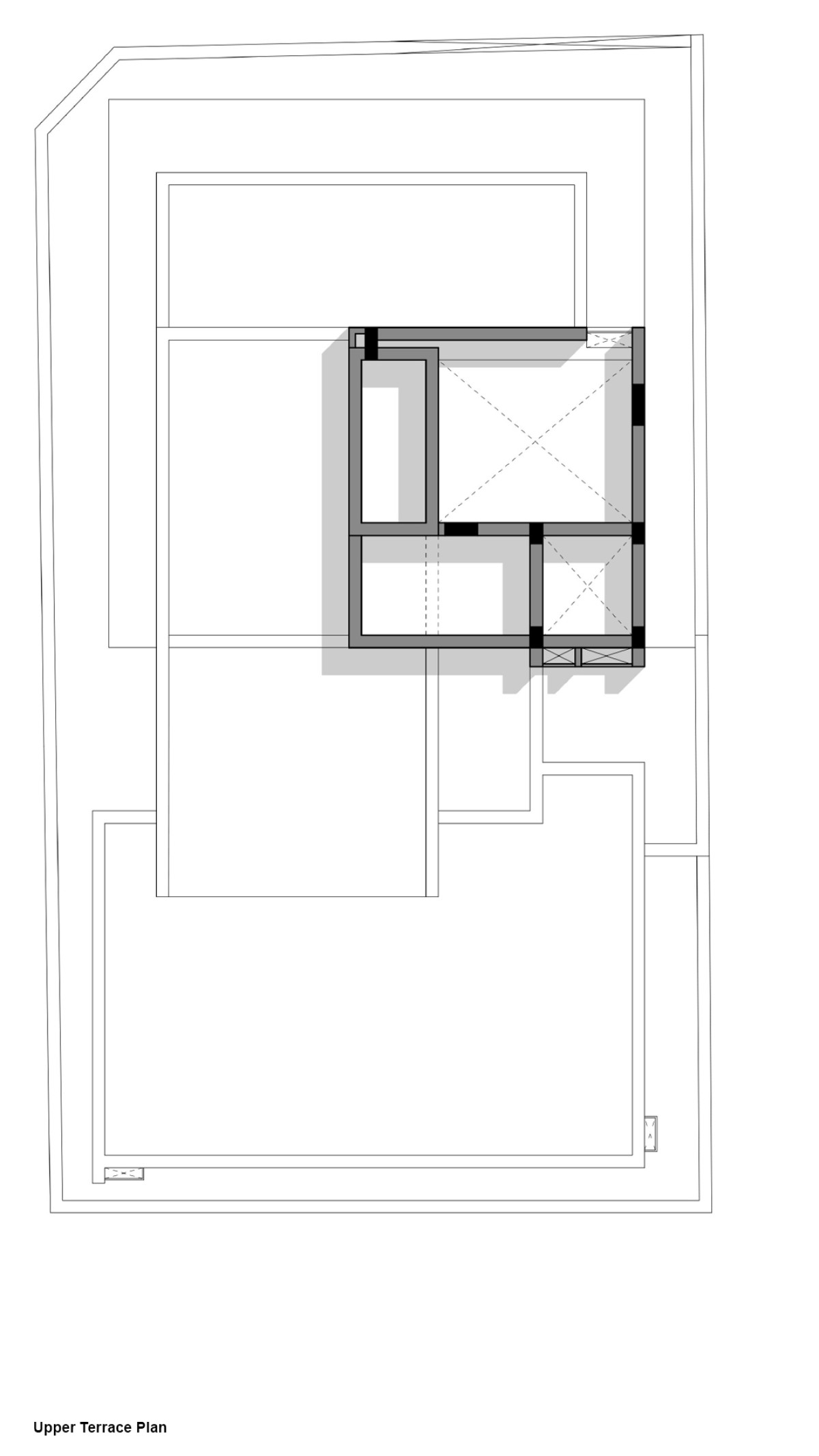 Upper Terrace Plan of One Ground Home by Shanmugam Associates