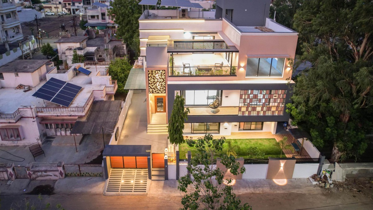 Aerial view of Prasad by Mauliv Patel Architects