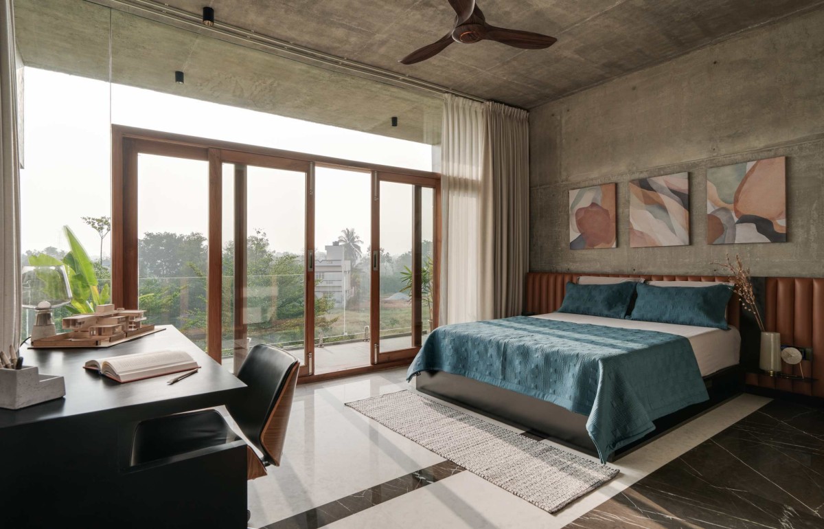 Guest Bedroom of The Quarry House by Crest Architects