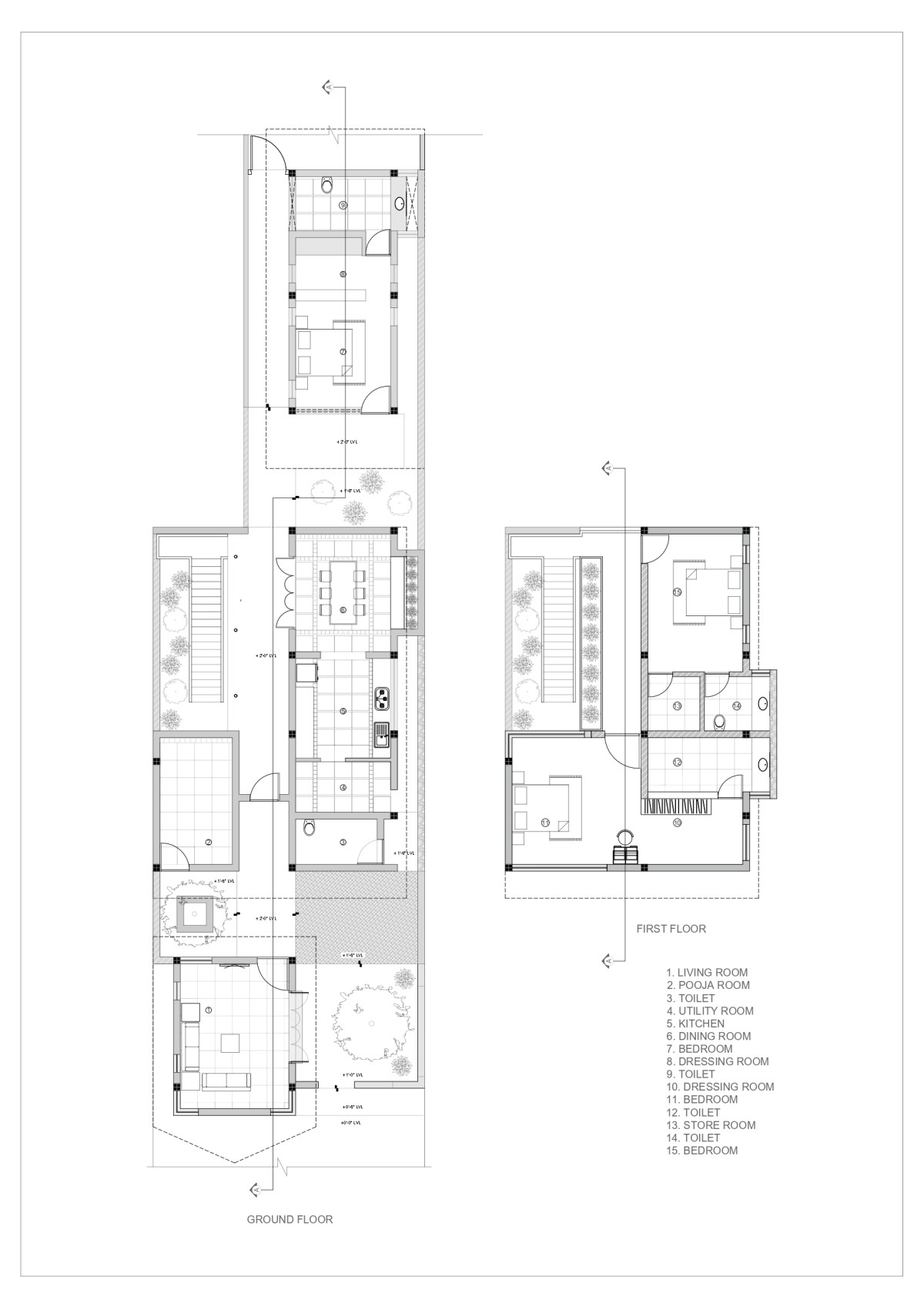 Plans of SITH Villa by Aagaram Architects