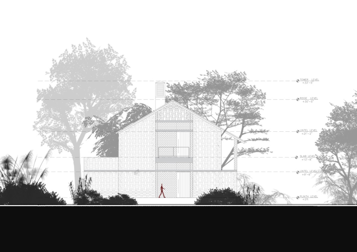 Elevation 2 of Jalmanjar Farmhouse by Put Your Hands Together - BioArchitects