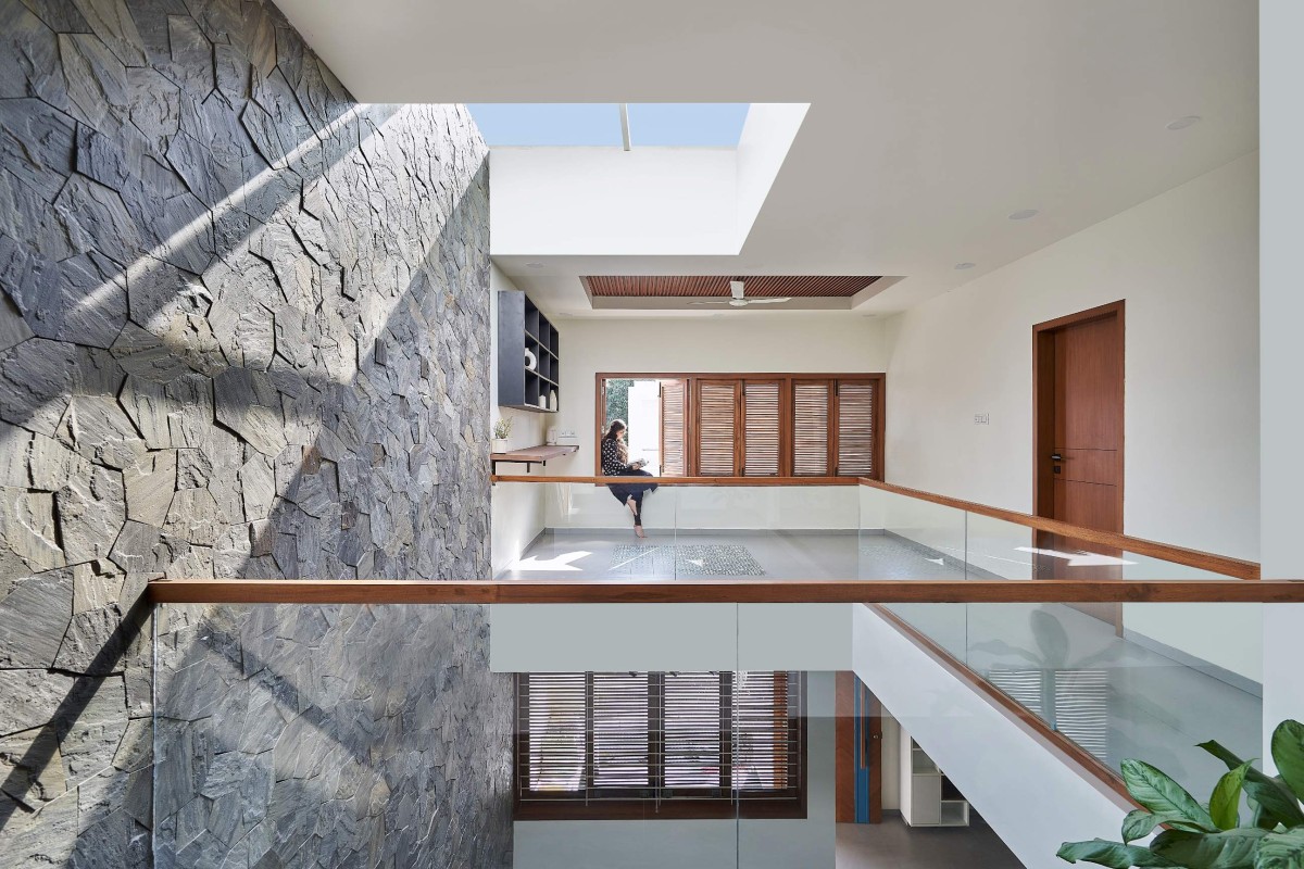 Upper Floor View of Tranquil Court House by Studio Habitect