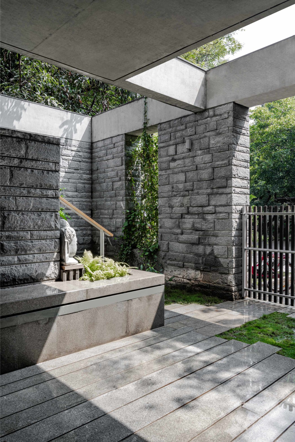 Entrance of Houses by a park by Studio Motley