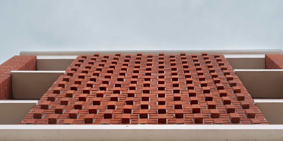 Detailed shot exterior facade of Brick Abode by D.I.B Collaborative