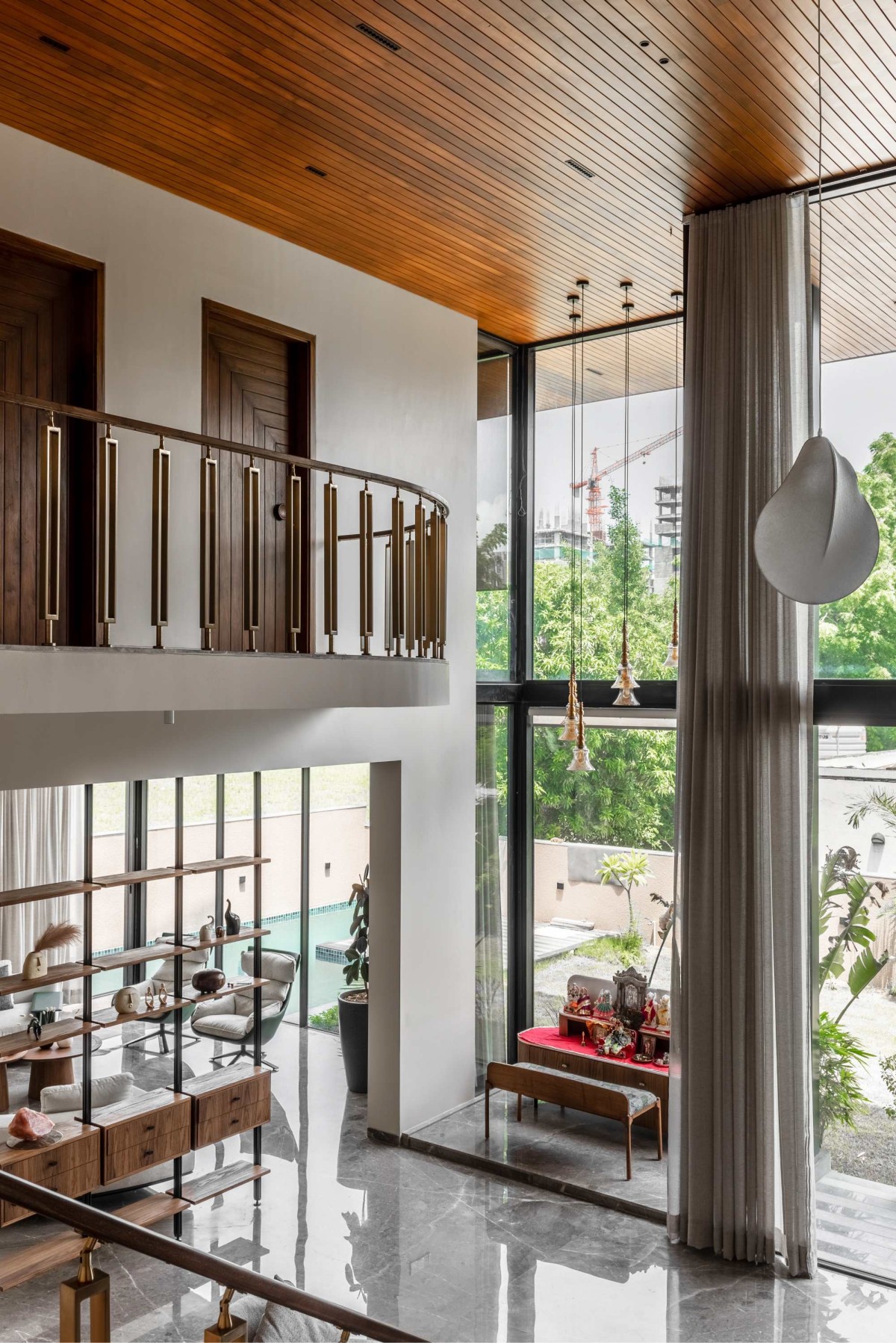 View from staircase of Bhagwati Bungalow by Jagrut Shah Architect and Associates