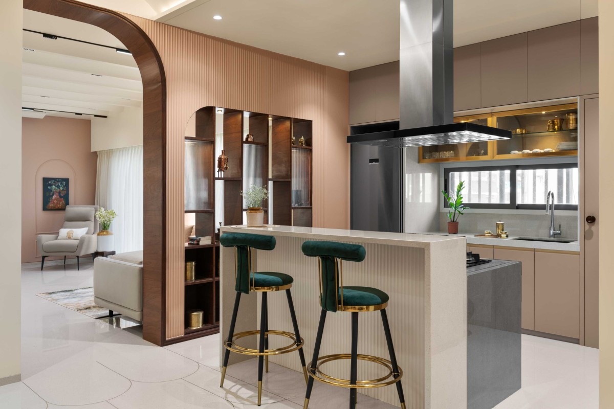 Kitchen of The Arched Penthouse by The Design Alley