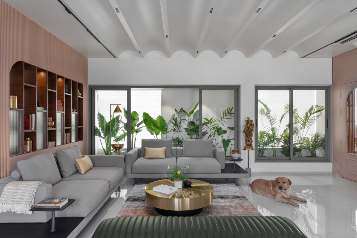 Informal living room of The Arched Penthouse by The Design Alley