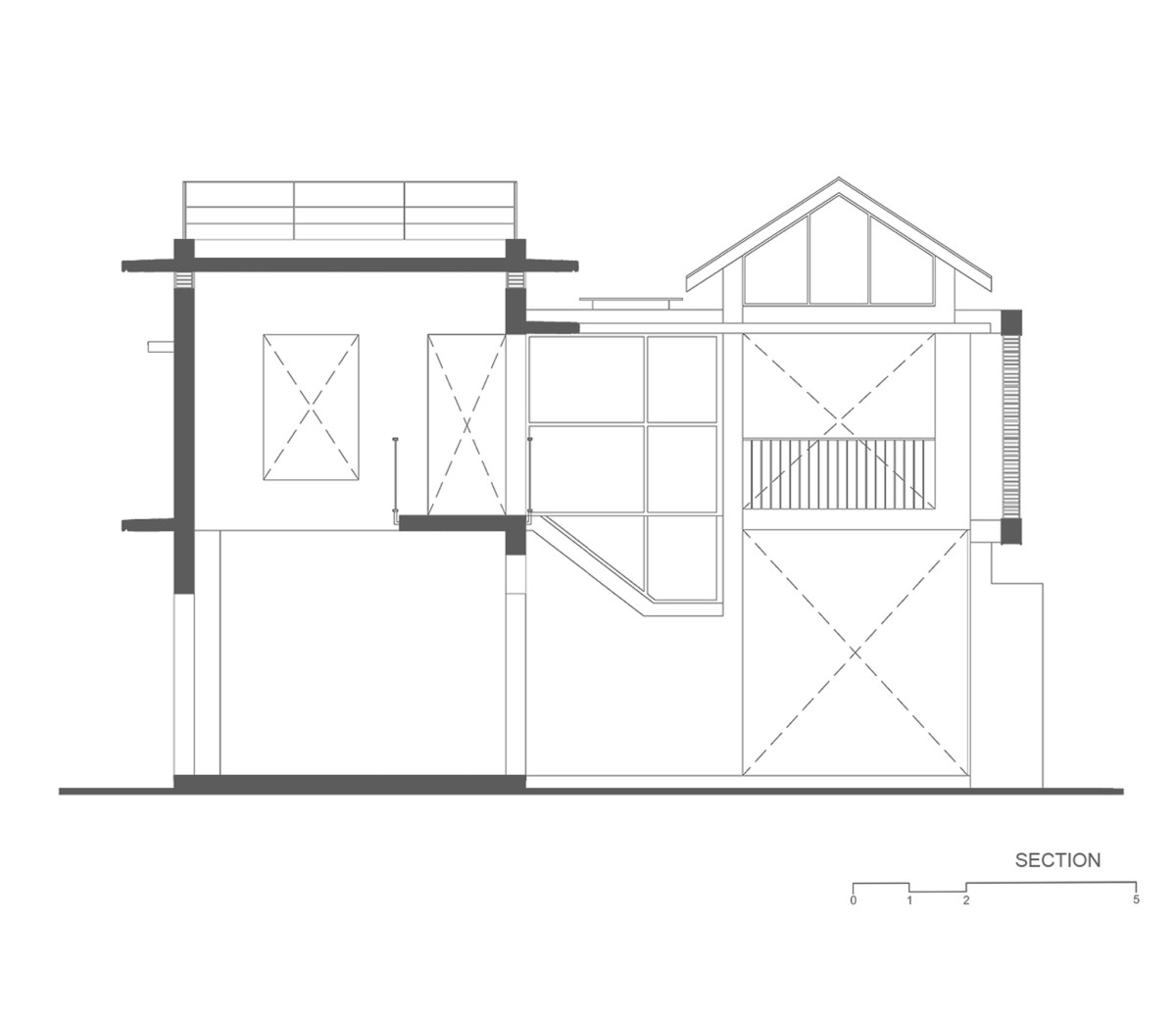 Section of Meadows House by VSP Architects