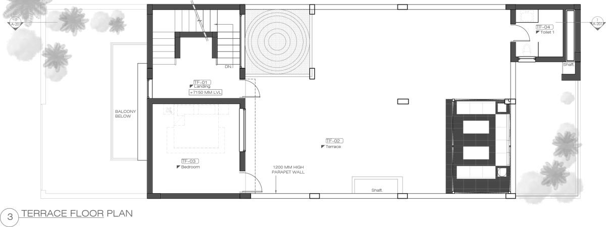 Terrace Floor Plan of The Box House by OM Architects