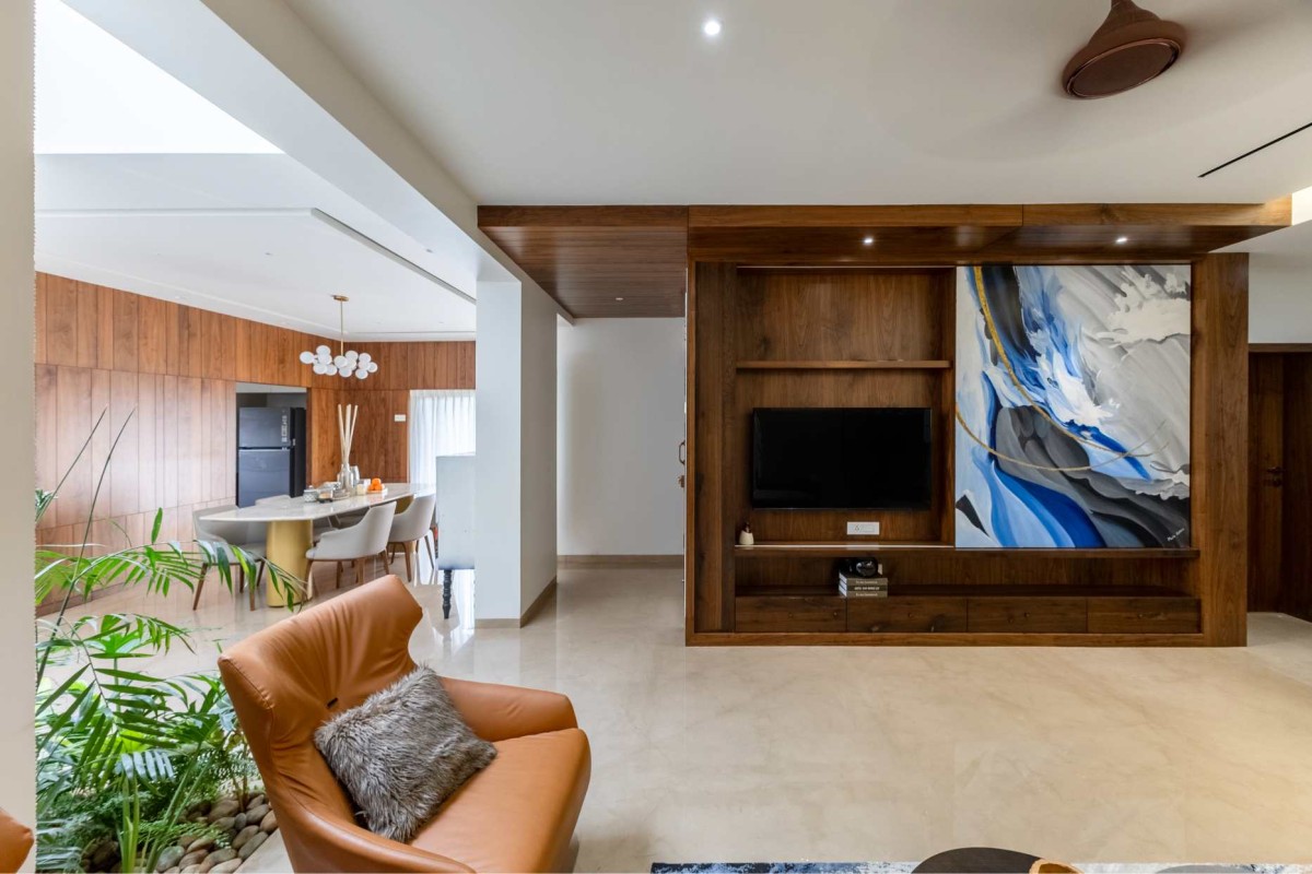 Second floor living room of The Serene House by HM Design Studio