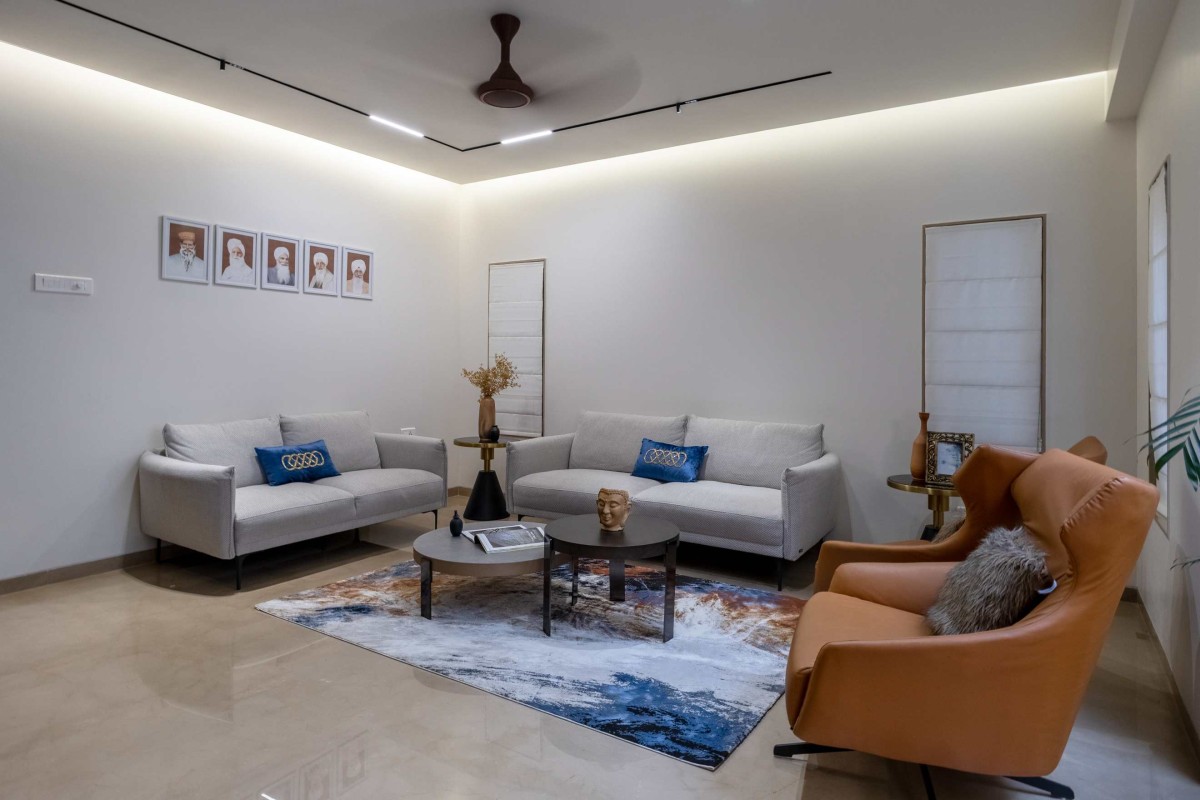 Second floor living room of The Serene House by HM Design Studio