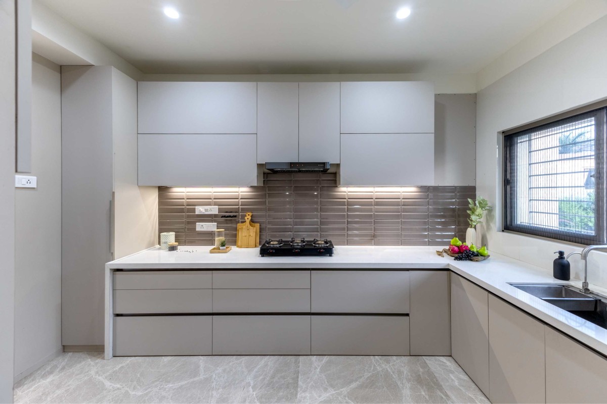 Kitchen of The Serene House by HM Design Studio