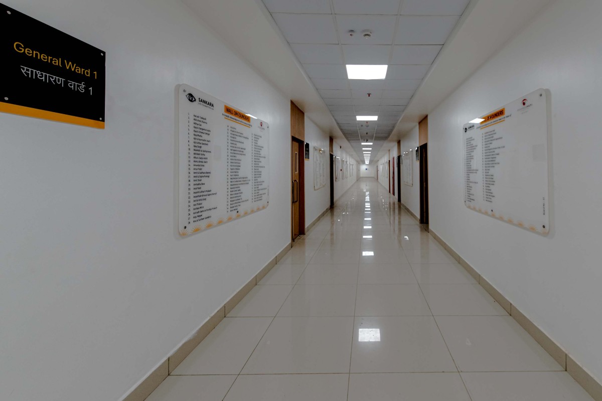 Corridor of Akhand Jyoti Eye Hospital Centre of Excellence by BuiltX Sustainable Design & Construction