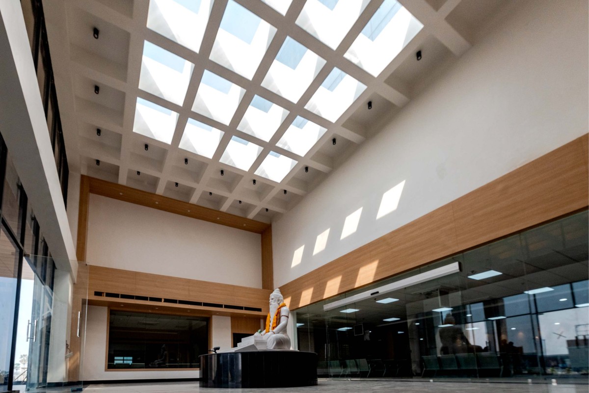 Entrance lobby of Akhand Jyoti Eye Hospital Centre of Excellence by BuiltX Sustainable Design & Construction