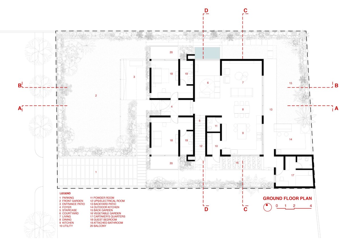 Ground Floor Plan of Samam House by ma+rs