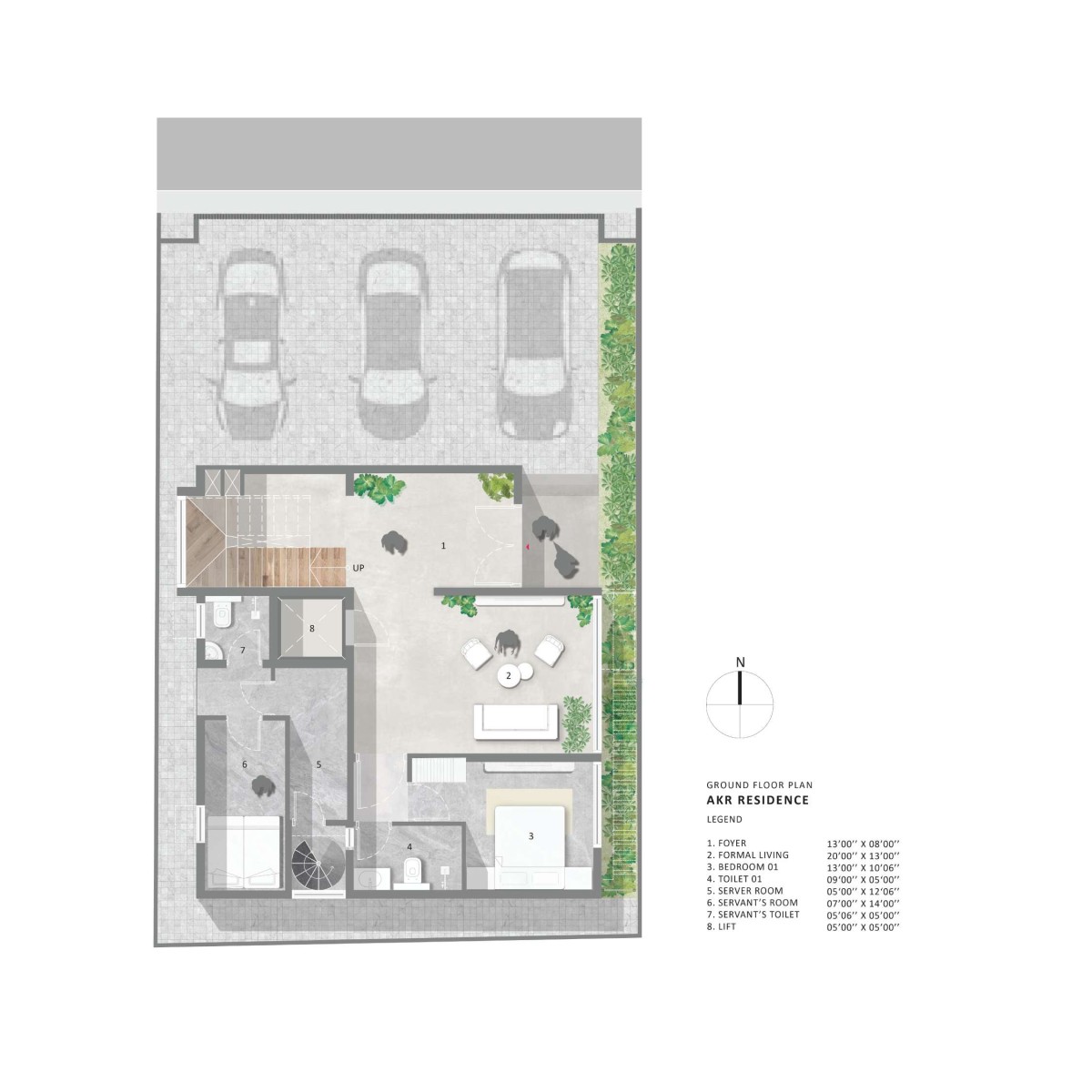 Ground Floor Plan of Whispering Curves by Suva Architects