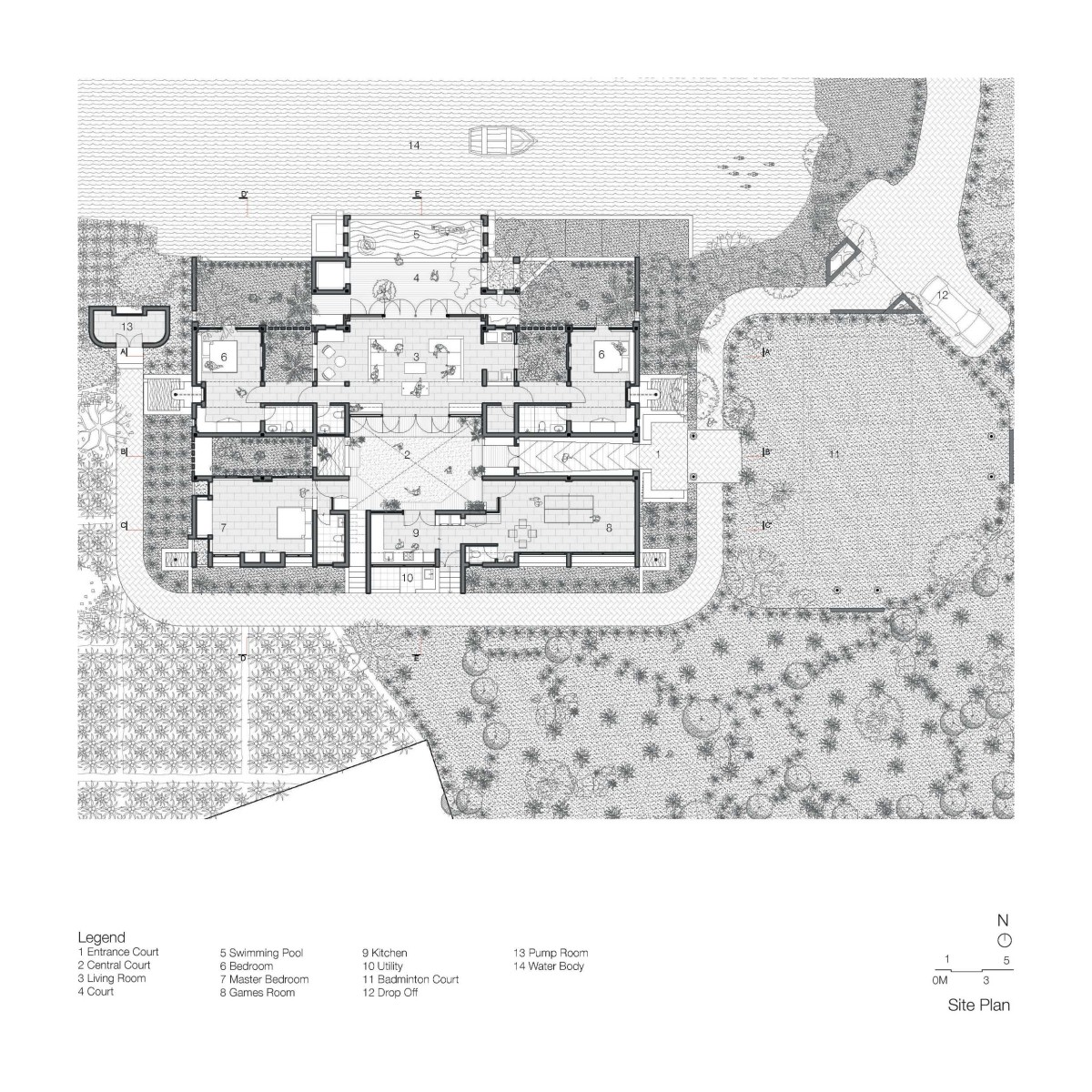 Site Plan of Habitat by The Lake by Studio Prakriya