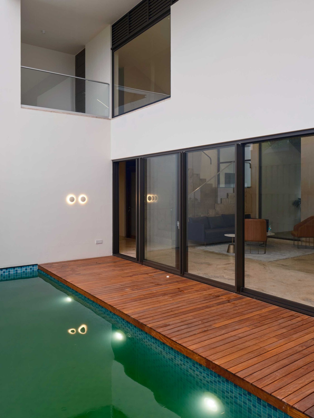 Pool Deck of Mathamangalam House by SOHO Architects